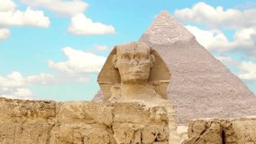 sphinx monument and pyramid tourism travel historical mystery in backgrounds video footage
