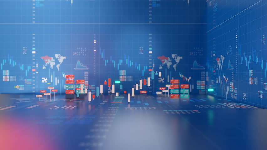 Stock market price for investment and digital trading animation background Royalty-Free Stock Footage #3482184169