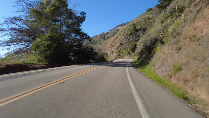 Big Sur Pacific Coast Highway Northbound 7 McWay Falls to Pfeiffer Beach 02 Front View MultiCam Driving Plate California USA Royalty-Free Stock Footage #3482282407