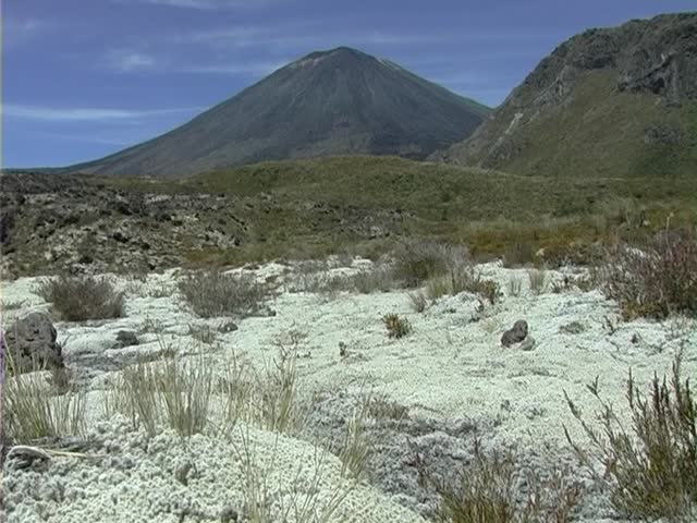 Grass and volcano