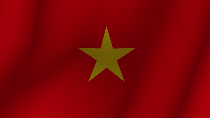 The flag of Vietnam. The evolving 3d national flag of Vietnam. 1080p HD animation for presentation