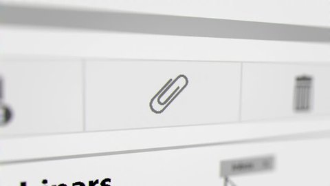 Close up Shot of Mouse Cursor Clicking Attach Files Button.