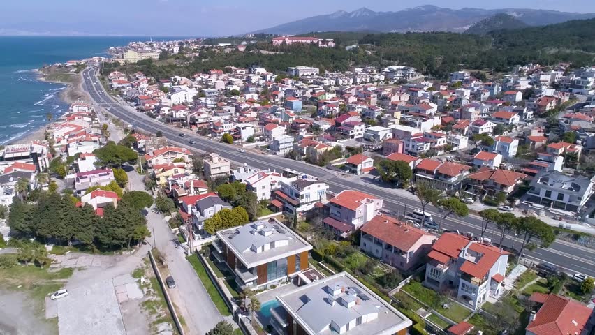 Aerial view of summer residences in Urla, Izmir