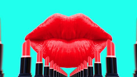 Minimal Motion art. Lips and make up trends
