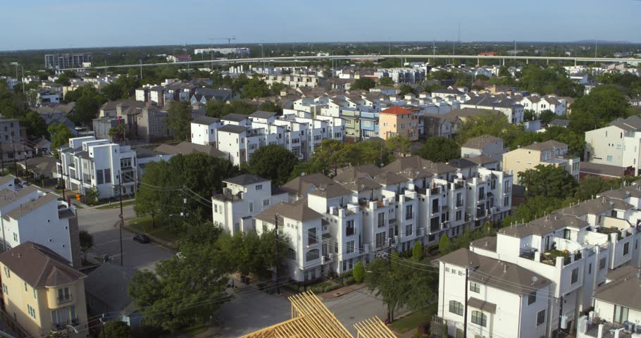 Drone view of community of homes in Houston, Texas Royalty-Free Stock Footage #3482715333