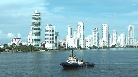 Cartagena, boat shot, time lapse