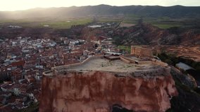 Aerial view of Arnedo, famous touristic destination in La Rioja, Spain. High quality 4k footage