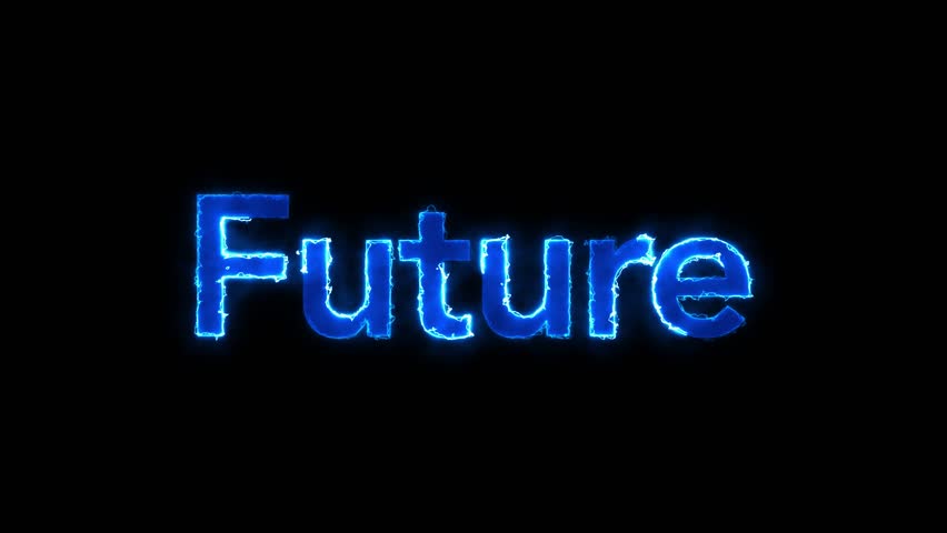 Animated Future Motivational Title with Electricity Effect for Presentations, Introductions, Storytelling. Matte Channel Video. High Quality 4K Resolution.