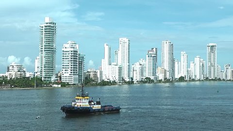 Cartagena city filmed from cruise ship