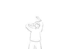 animation of a dancing man. the boy is dancing. hand drawn dancer video.