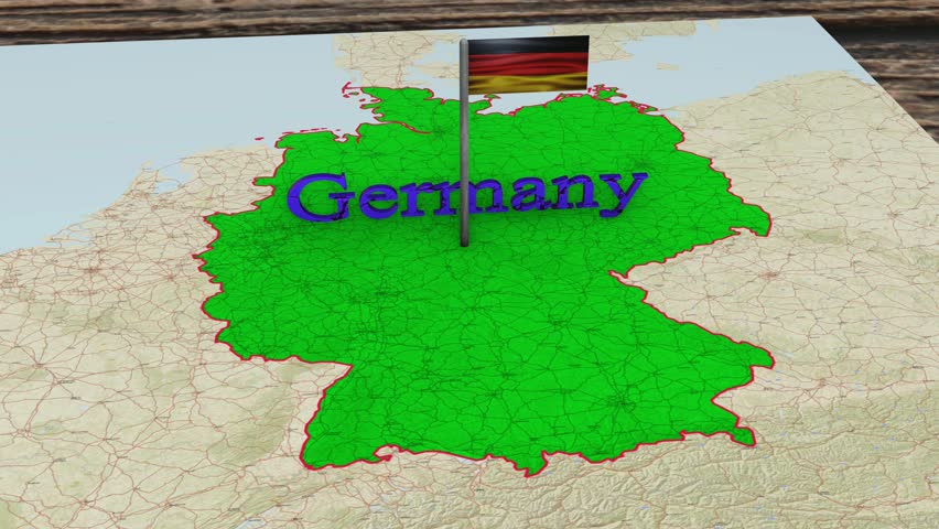 Germany Map and Germany Flag.