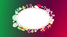 Merry Christmas and Happy New Year Decorative Greeting Card. Celebration Banner Template Isolated on Black  Xmas Decorations Set. Winter Background with snowflakes motion. Creative card design. - Powered by Shutterstock - Get 15% off with code: PIKWIZARD15