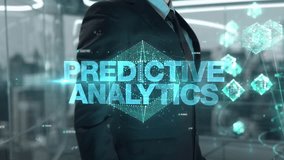 Predictive analytics- businessman working with virtual reality at office. - Powered by Shutterstock - Get 15% off with code: PIKWIZARD15