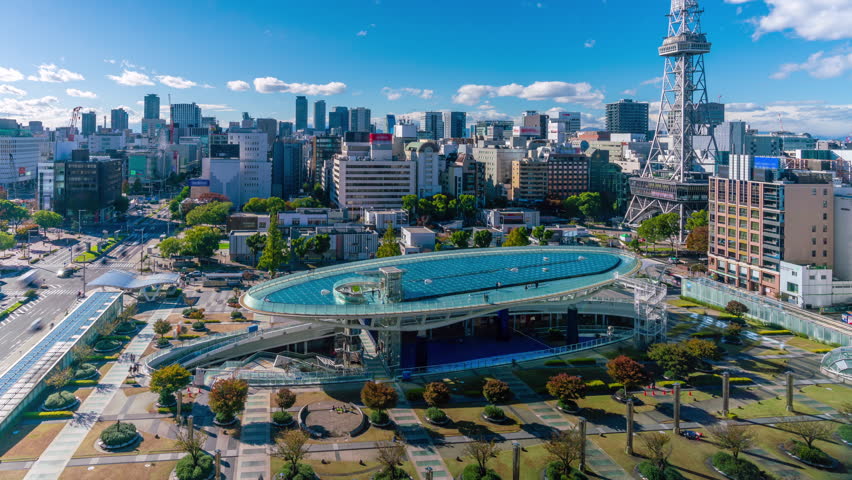Timelapse video of Nagoya in Japan in daytime