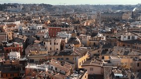 Seagulls fly over the rooftops of the city of Rome. Italy.
Panoramic aerial view of the capital's skyline. In the background you can see Trinità dei Monti, the Quirinale and the domes of Rome. - Powered by Shutterstock - Get 15% off with code: PIKWIZARD15