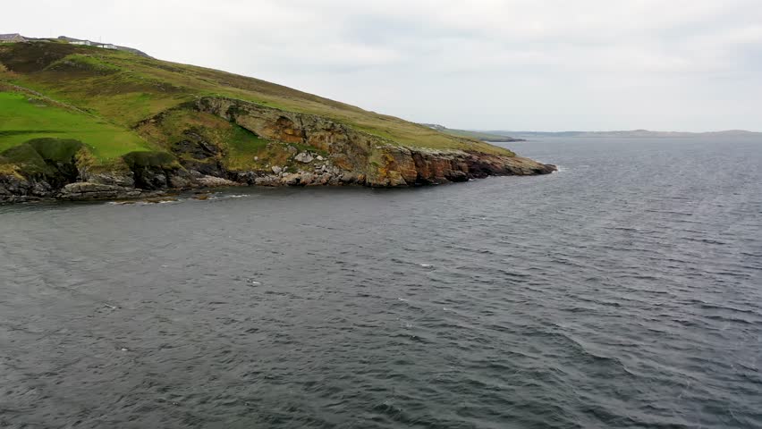Beautiful landscape and rock formations along the irish coastline near Killybegs, County Donegal in Ireland.