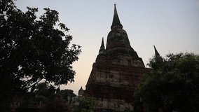 The background of the video is of the morning sun falling on the ancient ruins of Ayutthaya, Thailand. Wat Yai Chai Mongkol Wat Chaiwatthanaram, is ancient and worth studying its history.