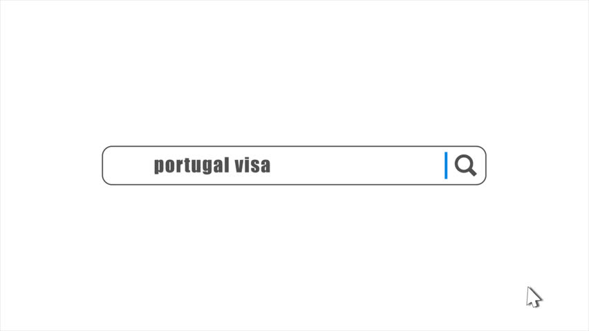 Portugal Visa in Search Animation. Internet Browser Searching