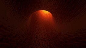 Flying through a abstract tunnel loop 3D rendering animation 4k