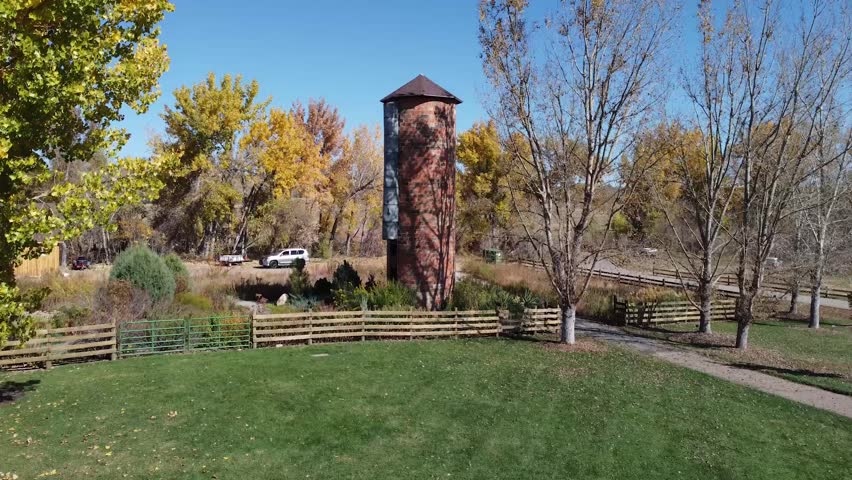 Old water tower with fall colors