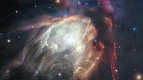 Space travel Rho Ophiuchi cloud complex of interstellar clouds with different nebulae. Traveling through star fields in space,4K 3D for scientific films. Elements of this image furnished - Powered by Shutterstock - Get 15% off with code: PIKWIZARD15