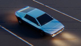 The car drives fast in the video in a loop

