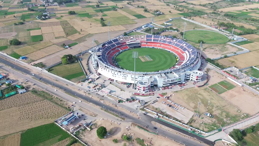 Maharaja Yadavindra Singh Cricket Stadium, Mullanpur, Mohali, Punjab Royalty-Free Stock Footage #3483372337