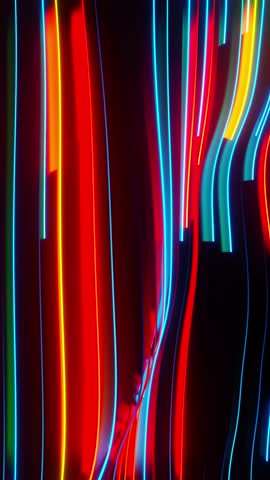 Vertical Colored lines run along the wave. The wave runs and shimmers with an endless gradient. Abstract background loop Vj.