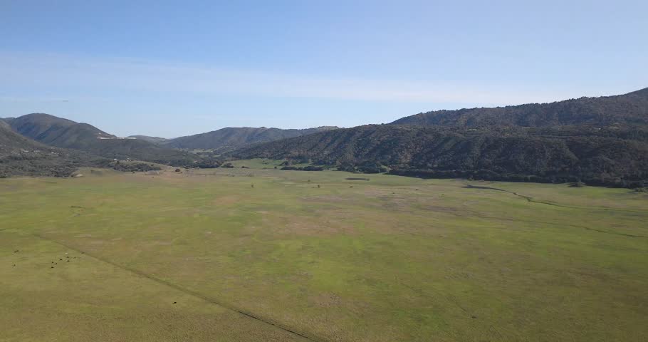 Aerial View Of Mountain Range And Green Grassland In Daytime In San Diego, California, USA.