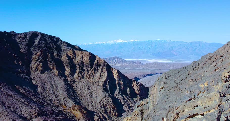 Sheer Mountains At Death Valley National Park In Mojave Desert, California, United States. Aerial Shot 
