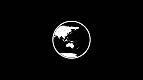 Animated earth and moon linear icon. Rotating planet and satellite animation on background	
