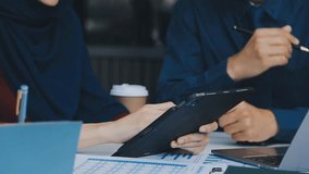 Strategic Business Discussion, Team Meeting for Market Growth and Financial Analysis, Explore innovative business strategies as teams convene to present plans, consult investors, and develop strated - Powered by Shutterstock - Get 15% off with code: PIKWIZARD15