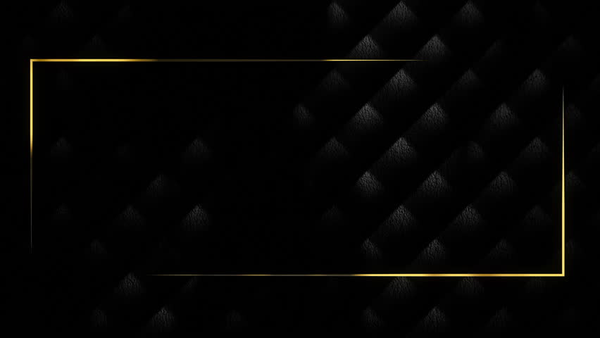 Luxury gold title border background. Black abstract text banner. Blank vip leather backdrop with golden frame. Copy space for casino royal or grand hotel logo Royalty-Free Stock Footage #3483616591
