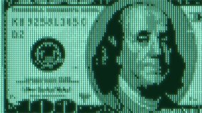 Green digital 100 dollar bill abstract background with binary code. Business and CBDC finance concept. One hundred dollars currency with Franklin - Powered by Shutterstock - Get 15% off with code: PIKWIZARD15