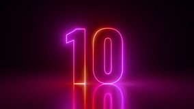 3d animated countdown from 10 to 1, pink red glowing neon numbers from ten to one. Laser ray appears in the dark and zoom out - Powered by Shutterstock - Get 15% off with code: PIKWIZARD15