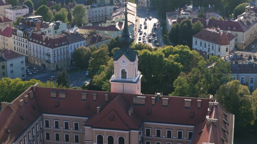 Beautiful Tower Lubomirski Castle Rzeszow Aerial View Poland