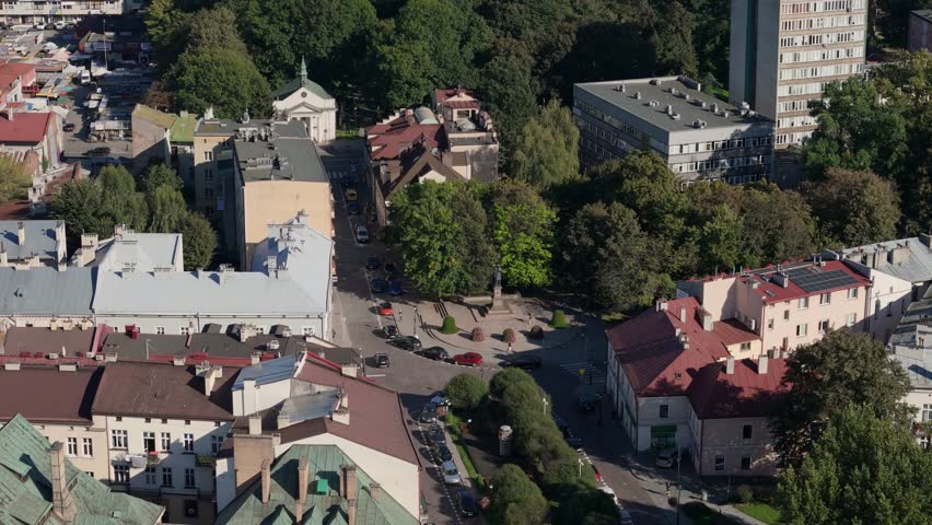 Landscape Mickiewicz Monument Rzeszow Aerial View Poland