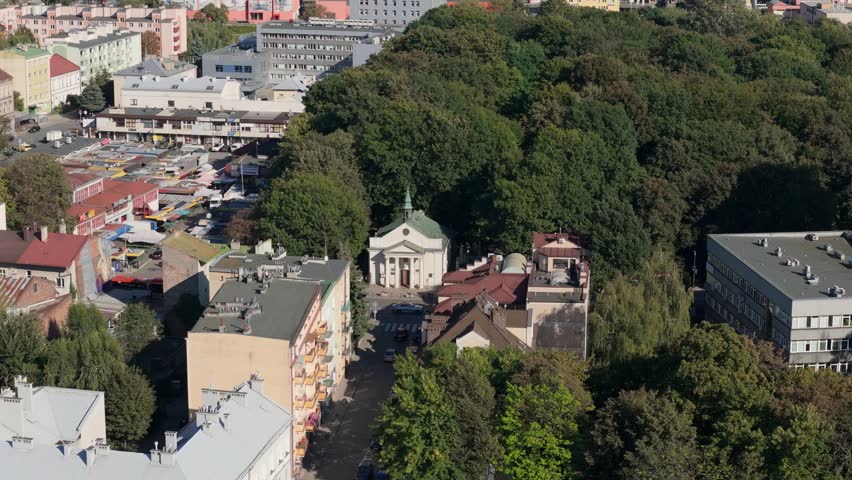 Landscape Church Old Cemetery Rzeszow Aerial View Poland