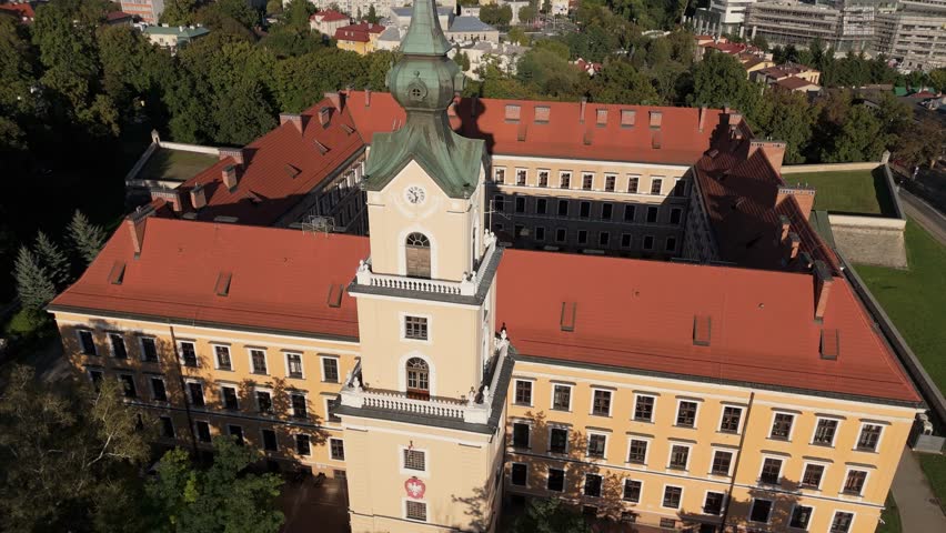 Beautiful Tower Lubomirski Castle Rzeszow Aerial View Poland