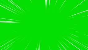 Anime mangga style comic speed line background animation on green screen, flash action, concentrated lines