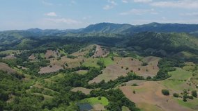 Aerial footage of the rolling hills in Aguinaldo Ifugao
