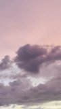 Pink cloud colorfull romantic sunset. 4k HDR Nature video