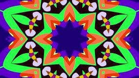 Colorful abstract background for music, psychedelic kaleidoscope video for the summer music festival
