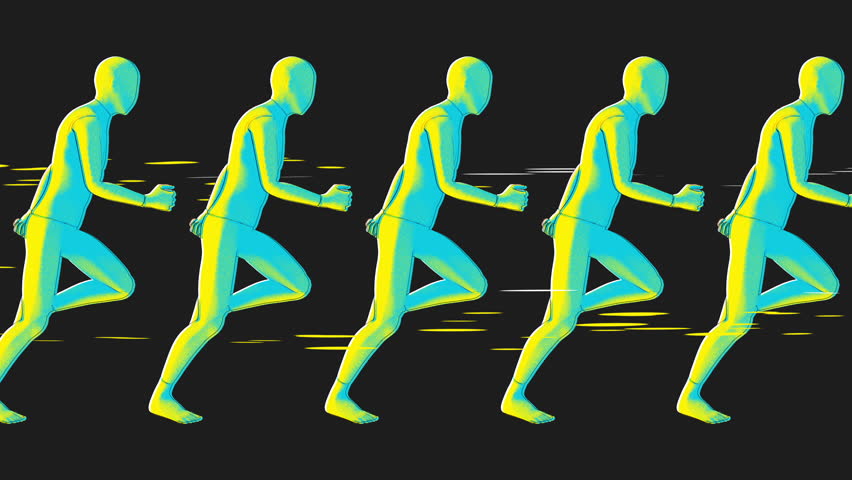 An abstract group of illustrated style dancers.