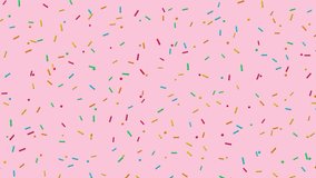 colorful sprinkles on pink background 4k animation, birthday and party design element - Powered by Shutterstock - Get 15% off with code: PIKWIZARD15