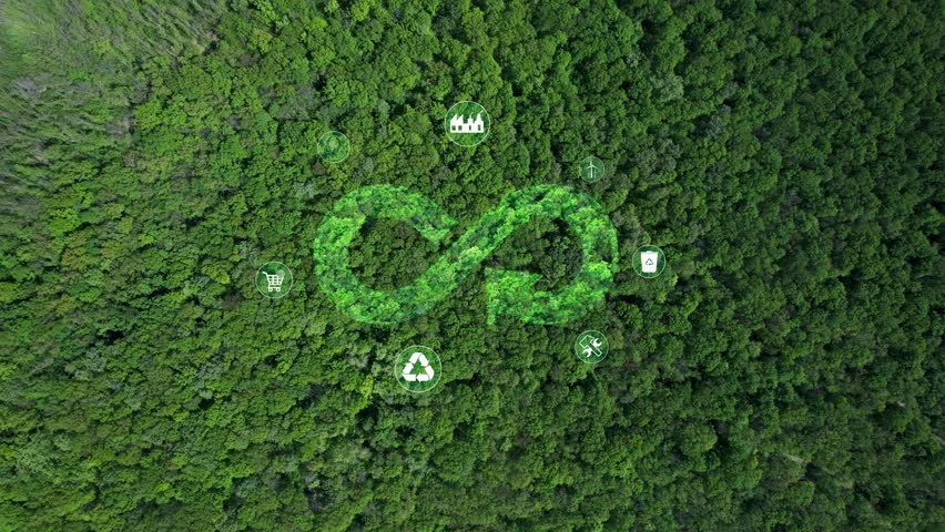 Circular economy concept. Energy consumption and CO2 emissions are increasing. Sharing,reusing,repairing,renovating and recycling existing materials and products as much possible.	
