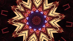 Abstract colorful stars kaleidoscope pattern 4k visuals