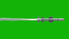 Missile top Resolution animation green screen video 4k , Easy editable green screen video, high quality vector 3D illustration. Top choice green screen background