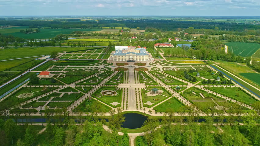 Aerial View Of Rundale Palace Museum In Bauska, Latvia.