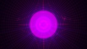 Animation video futuristic cyber light future with grid on pink background